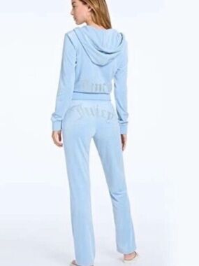 Juicy Couture NWOT Size L Baby Blue Velour Tracksuit Bling 90’s Y2K